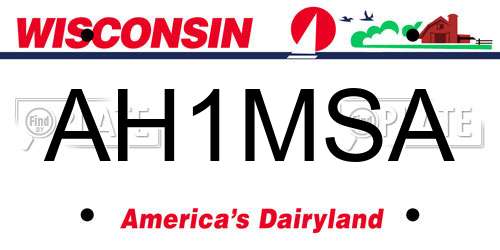 AH1MSA Wisconsin License Plate