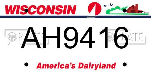 AH9416 Wisconsin License Plate
