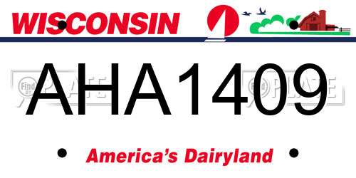 AHA1409 Wisconsin License Plate