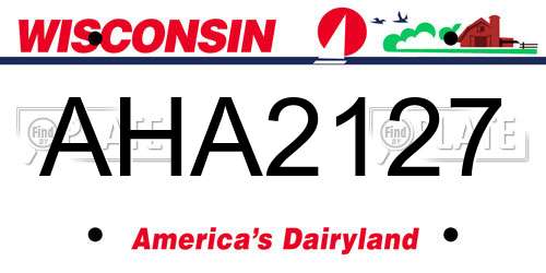 AHA2127 Wisconsin License Plate