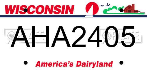 AHA2405 Wisconsin License Plate