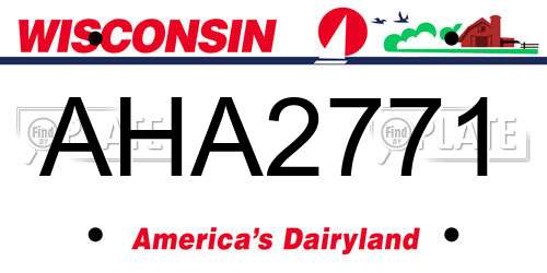 AHA2771 Wisconsin License Plate