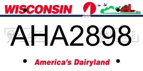 AHA2898 Wisconsin License Plate