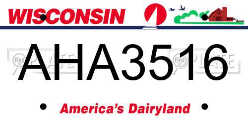 AHA3516 Wisconsin License Plate