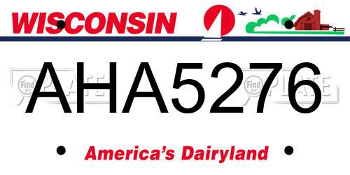 AHA5276 Wisconsin License Plate