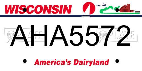 AHA5572 Wisconsin License Plate
