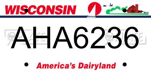 AHA6236 Wisconsin License Plate