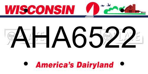 AHA6522 Wisconsin License Plate