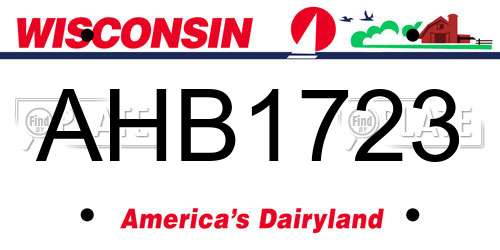 AHB1723 Wisconsin License Plate