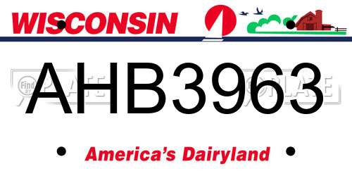 AHB3963 Wisconsin License Plate