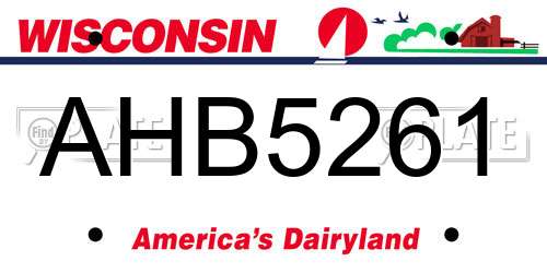 AHB5261 Wisconsin License Plate