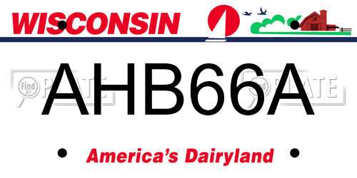 AHB66A Wisconsin License Plate