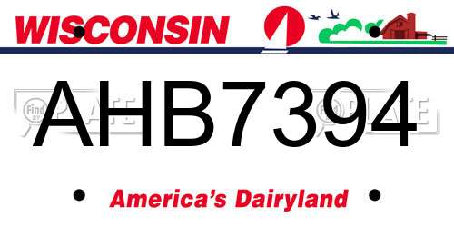 AHB7394 Wisconsin License Plate