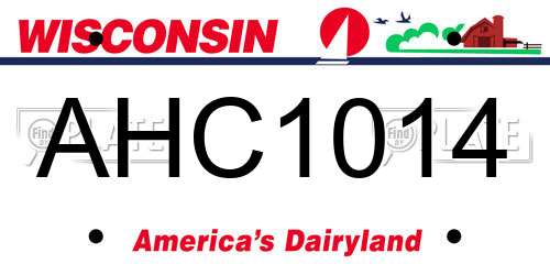 AHC1014 Wisconsin License Plate