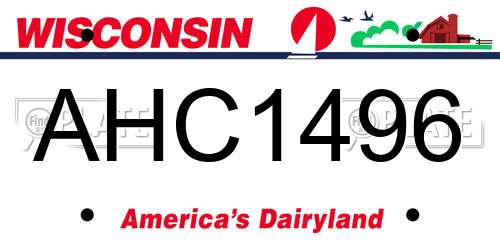 AHC1496 Wisconsin License Plate
