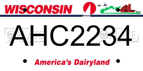 AHC2234 Wisconsin License Plate