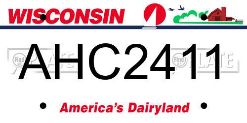 AHC2411 Wisconsin License Plate
