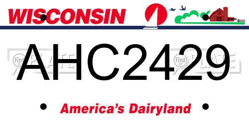 AHC2429 Wisconsin License Plate
