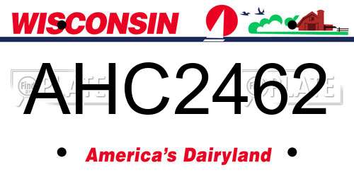 AHC2462 Wisconsin License Plate
