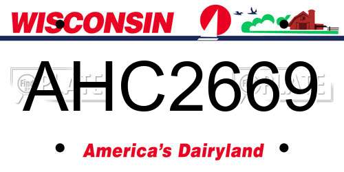 AHC2669 Wisconsin License Plate
