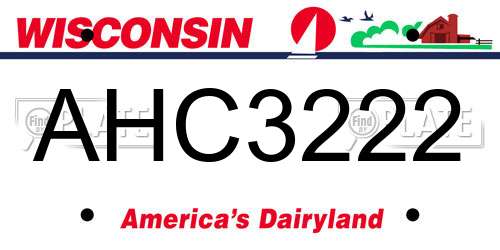 AHC3222 Wisconsin License Plate