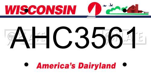 AHC3561 Wisconsin License Plate