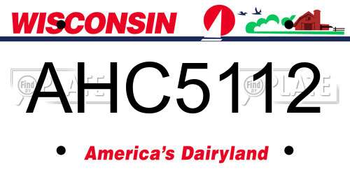 AHC5112 Wisconsin License Plate