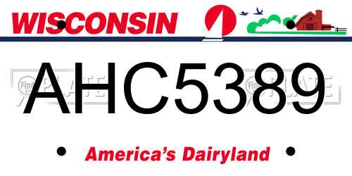 AHC5389 Wisconsin License Plate