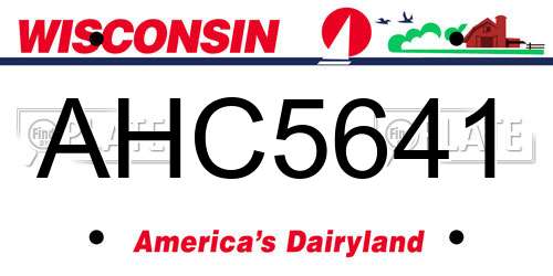 AHC5641 Wisconsin License Plate