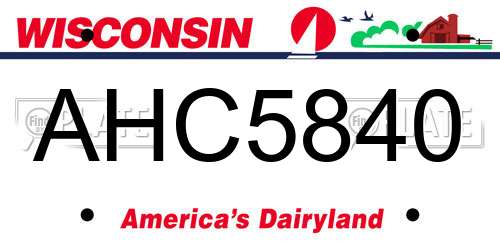 AHC5840 Wisconsin License Plate