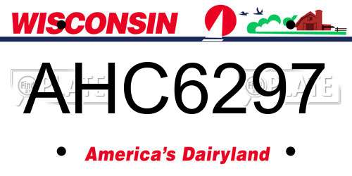AHC6297 Wisconsin License Plate