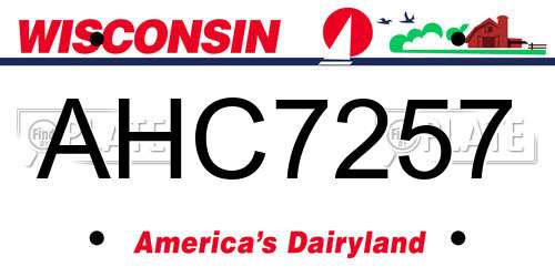 AHC7257 Wisconsin License Plate