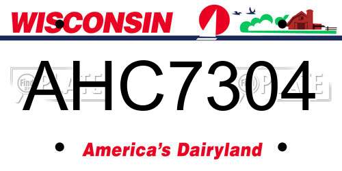 AHC7304 Wisconsin License Plate