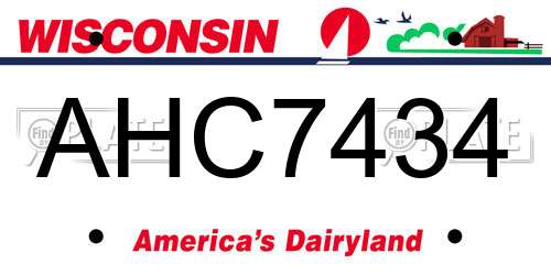 AHC7434 Wisconsin License Plate