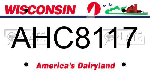 AHC8117 Wisconsin License Plate