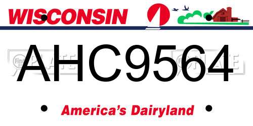 AHC9564 Wisconsin License Plate