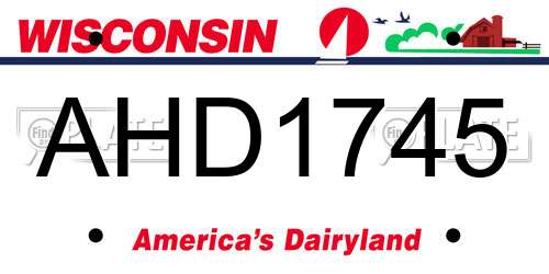AHD1745 Wisconsin License Plate