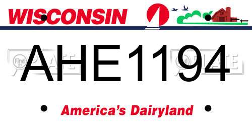 AHE1194 Wisconsin License Plate