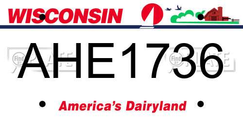 AHE1736 Wisconsin License Plate