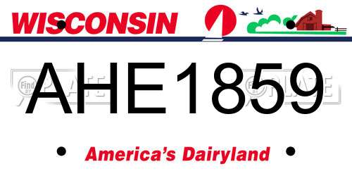 AHE1859 Wisconsin License Plate