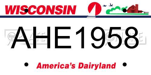 AHE1958 Wisconsin License Plate