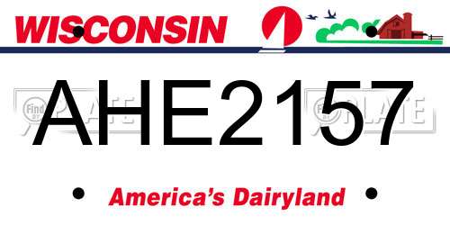 AHE2157 Wisconsin License Plate