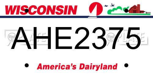 AHE2375 Wisconsin License Plate
