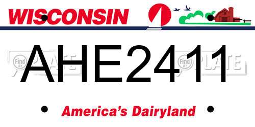 AHE2411 Wisconsin License Plate