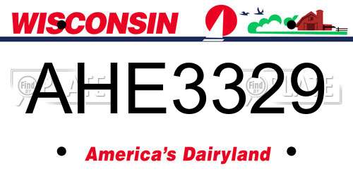 AHE3329 Wisconsin License Plate