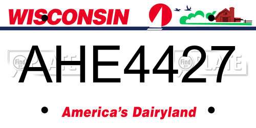 AHE4427 Wisconsin License Plate