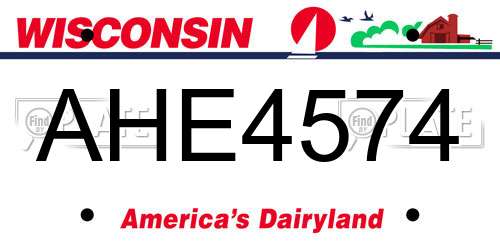 AHE4574 Wisconsin License Plate