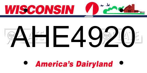 AHE4920 Wisconsin License Plate