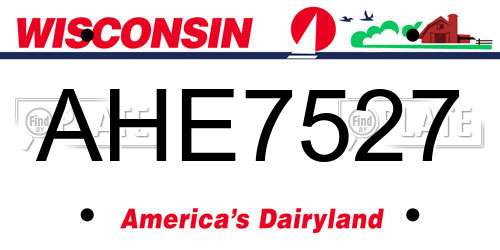 AHE7527 Wisconsin License Plate