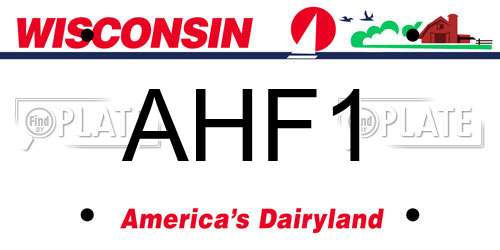 AHF1 Wisconsin License Plate